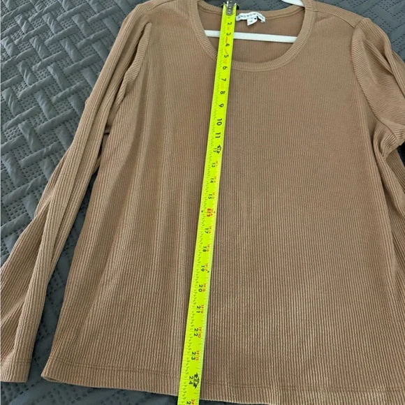 And Now This Women's Tan Ribbed Long Sleeve Tee - Picture 4 of 9